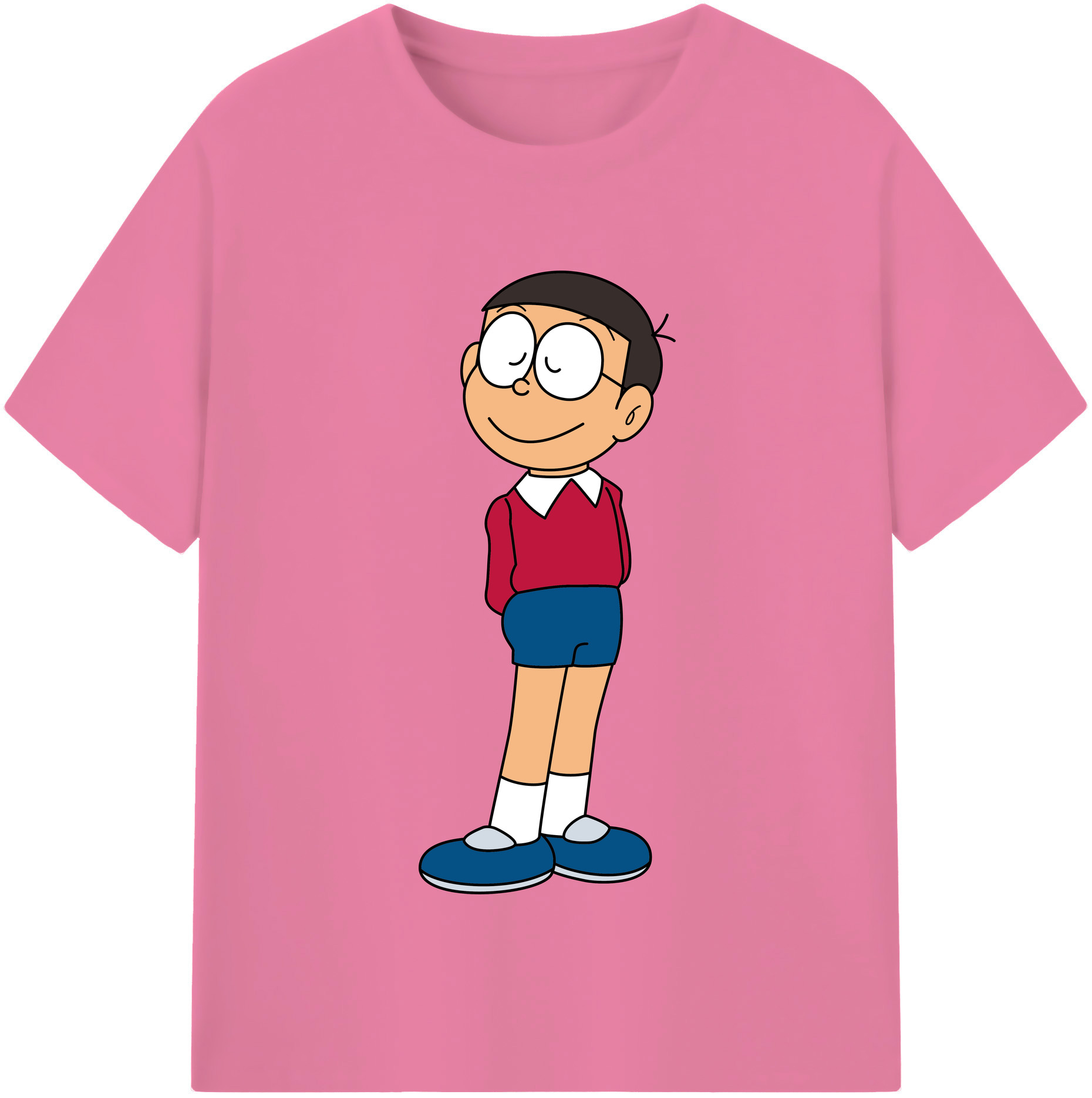 （画像用） ドラえもん 野比 のび太 Doraemon Nobita Nobi 綿100％半袖Tシャツ（フロントプリント）